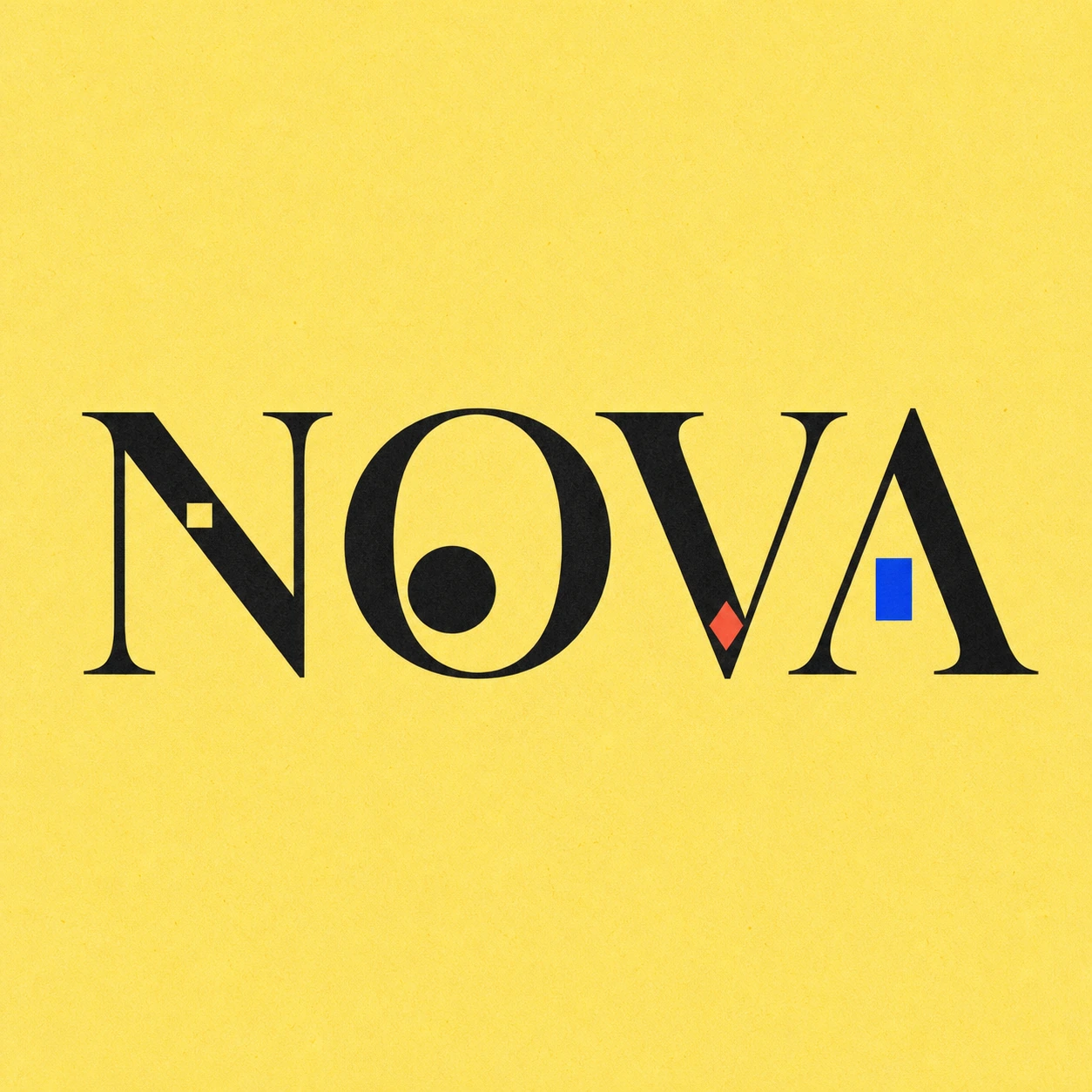 NOVA name art using one consistent visual rule across every letter