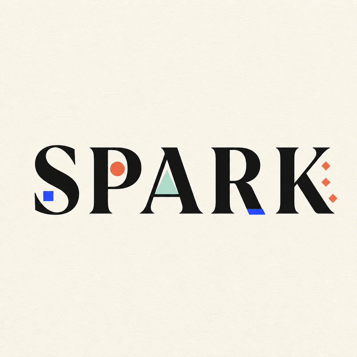 SPARK word art with an energetic typographic gesture