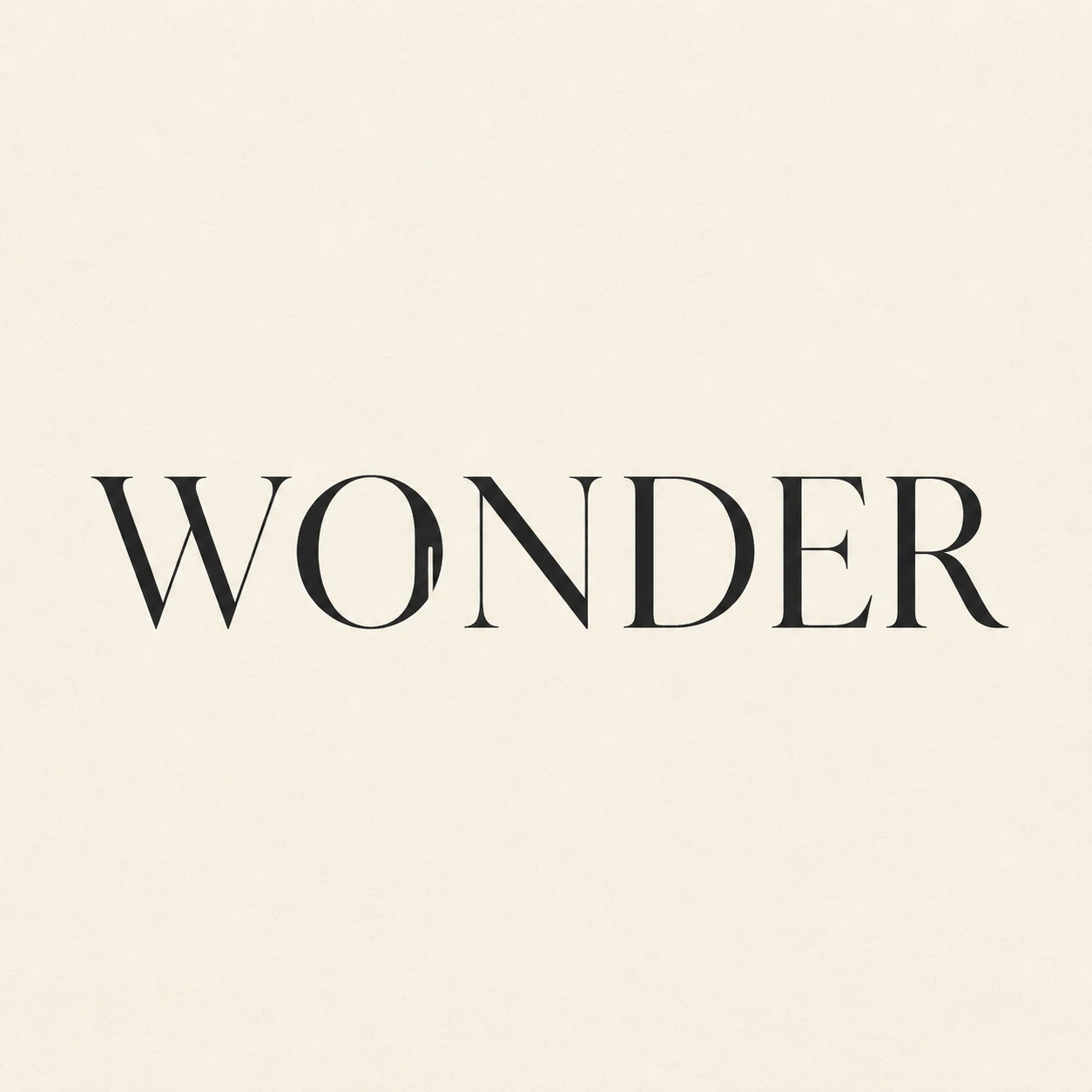 WONDER typographic study demonstrating the same one-rule method